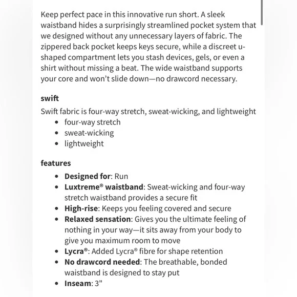 Lululemon Pace Perfect Short (3") Black - Picture 4 of 4